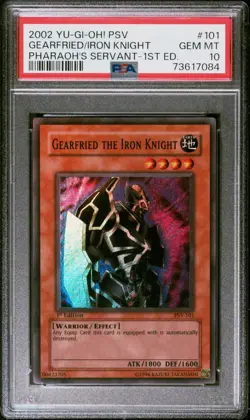 Yu-Gi-Oh! 2002 Gearfried The Iron Knight PSV-101 1st Edition - PSA 10 - Image 1