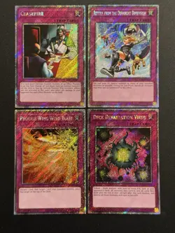 2025 YUGIOH RA04 PLATINUM SECRET RARE DECK DEVASTATION VIRUS NM BONUS SET - Image 1