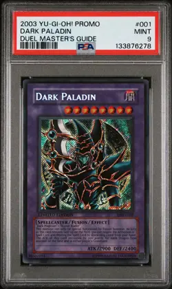 2003 YU-GI-OH! PROMO DUEL MASTER'S GUIDE #001 DARK PALADIN PSA 9 - Image 1