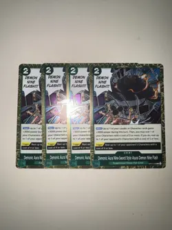 Demonic Aura Nine-Sword OP07-036 X4 Playset R One Piece Card Game TCG CCG - Image 1