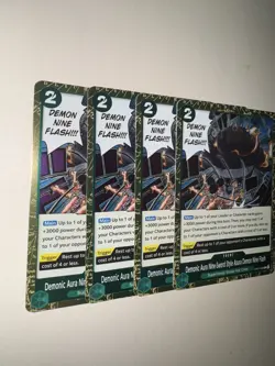 Demonic Aura Nine-Sword OP07-036 X4 Playset R One Piece Card Game TCG CCG - Image 2