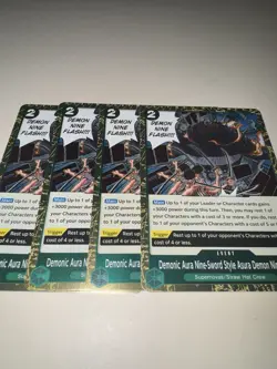 Demonic Aura Nine-Sword OP07-036 X4 Playset R One Piece Card Game TCG CCG - Image 4