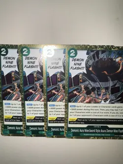 Demonic Aura Nine-Sword OP07-036 X4 Playset R One Piece Card Game TCG CCG - Image 5