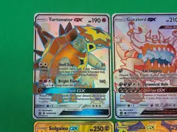 MINT Alternate Full Art Pokemon Cards Lot GX'S Solgaleo Lunala Turtonator Guzzlo - Image 5