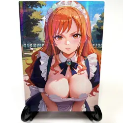 One Piece Nami Sexy Maid Anime Waifu Girl Doujin Lewd Goddess Story ACG Art Card - Image 2