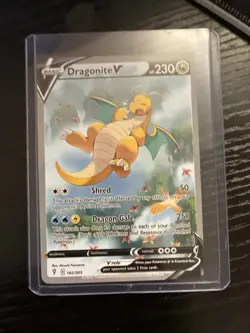 Pokemon TCG Dragonite v Full Art Holo Ultra Rare Card Pokemon Go 076/078 PSA 8 - Image 3