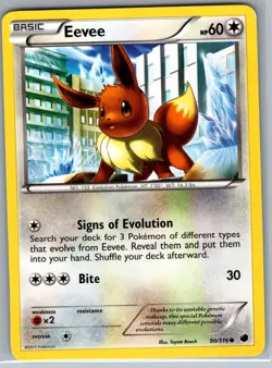 Eevee 90/116 Non Holo Plasma Freeze - Pokemon Card - NM - Image 1