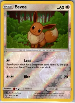 Eevee 166/236 Reverse Holo SM - Cosmic Eclipse - Pokemon Card - NM - Image 1