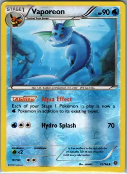 Vaporeon 22/98 Reverse Holo XY - Ancient Origins - Pokemon Card - LP - Image 1