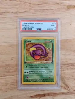 -Rare- 1999 -Ekans- PSA 9 Pokemon Fossil 1st Edition GEM TCG/CCG Card #46/62 - Image 1