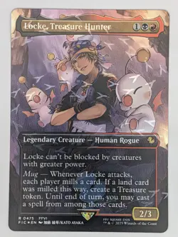 (Foil) Locke, Treasure Hunter (Borderless) (Chocobo Track Foil) (475) Commander: - Image 1