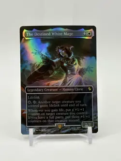 Foil The Destined White Mage (Borderless) [FINAL FANTASY] MTG 0444 - Image 1