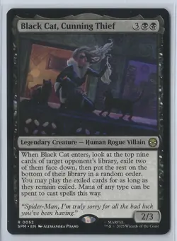 MTG Magic the Gathering Marvel's Spider-Man #52 Black Cat, Cunning Thief - Image 1