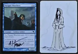 SKETCHED MtG Magic Scott Altmann_ Shadowmoor _ Artist Proof _ PARAPET WATCHERS _ - Image 1