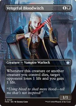 Borderless VENGEFUL BLOODWITCH x1 mtg NM-M Foundations 1 Unc - Image 1