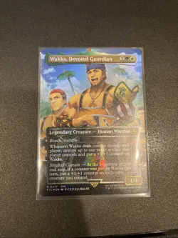 MTG Final Fantasy - Wakka, Devoted Guardian (Borderless) (Chocobo Track Foil) - Image 1
