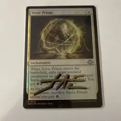 MTG: Signed By Artist - Magic the Gathering - Static Prison (44/703) MH3 - FOIL - Image 1