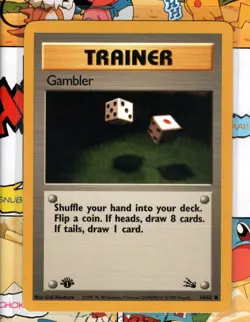 Pokemon TCG Gambler 60/6 1st edition Fossil Set NM - Image 1