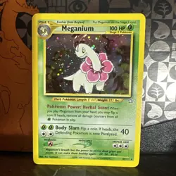 Pokemon TCG Meganium 10/111 Neo Genesis Unlimited Holo Rare NM - Image 1