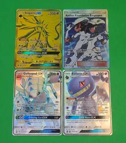 Mint Pokemon Hidden Fates Shiny Vault GX Lot 4 Solgaleo Golisopod Banette Aether - Image 1