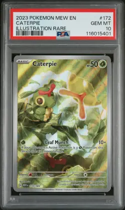 2023 POKEMON MEW EN-151 ILLUSTRATION RARE #172 CATERPIE PSA 10 - Image 1