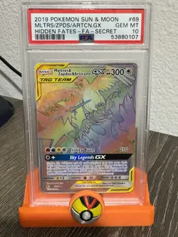 2019 POKEMON SUN & MOON HIDDEN FATES #69 MOLTRES & ZAPDOS & ARTICUNO GX PSA 10 - Image 1