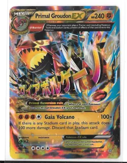 2014 Pokemon Mega Primal Groudon EX Holo Ultra Rare Primal Clash 86/160 NM - Image 1