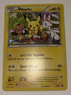 2016 Pokemon TCG Pikachu w/ Sylveon XY95 Black Star Promo Holo! NM Cond. - Image 2