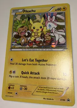 2016 Pokemon TCG Pikachu w/ Sylveon XY95 Black Star Promo Holo! NM Cond. - Image 3