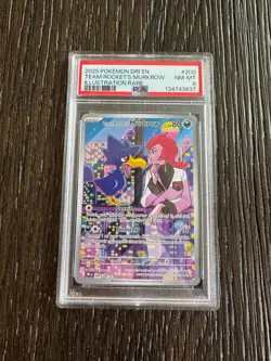 2025 POKEMON DRI EN-DESTINED RIVALS #200 TEAM ROCKET'S MURKROW PSA 8 - Image 2
