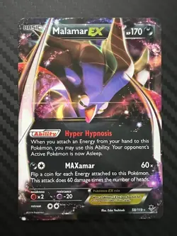 Pokemon TCG Malamar EX XY Phantom Forces 58/119 Ultra Holo Rare LP - Image 1