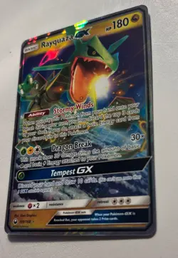 ULTRA RARE Rayquaza GX Pokemon 109/168 Sun & Moon Celestial Storm Holo Foil MINT - Image 2