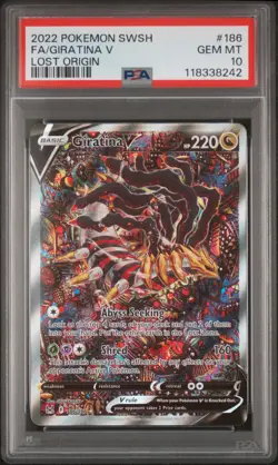 2022 POKEMON SWORD & SHIELD LOST ORIGIN #186 FULL ART/GIRATINA V PSA 10 - Image 1