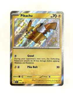 Pikachu 131/091 Paldean Fates Baby Shiny Holo Rare Pokemon TCG Card NM - Image 1