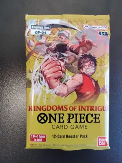 One Piece KINGDOMS OF INTRIGUE English Booster OP-04 Sealed 12-Card Pack - Image 1