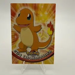 #04 Charmander - Pokemon Topps Card - Black Logo - Image 1