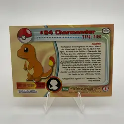 #04 Charmander - Pokemon Topps Card - Black Logo - Image 2