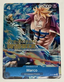 2024 ONE PIECE PROMOS TWO LEGENDS PRE-RELEASE-WINNER MARCO English Card Stamped - Image 1