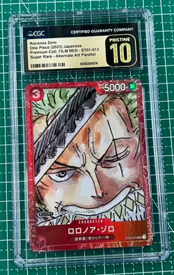 Roronoa Zoro -2023 One Piece Card JPN. Premium CoIl. FILM RED-ST01-013 SR CGC 10 - Image 1