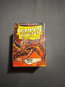 Dragon Shield Red Matte Standard card size sleeves - Image 1