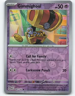 Gimmighoul #087/182 Reverse Holo Pokemon Card SV04: Paradox Rift - Image 1