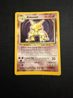 Alakazam 1/102 Base Set Holo Rare Unlimited Pokemon TCG Card HP Condition - Image 1