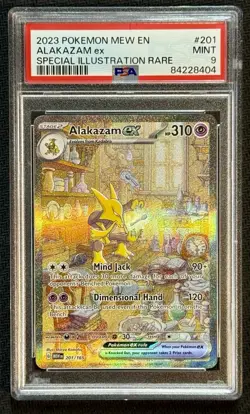 2023 Pokemon 151 Alakazam EX 201/165 Special Illustration Rare Card PSA 9 - Image 1