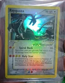 Pokemon Rayquaza Gold Star 107 / 107 Ex Deoxys DiY Placeholder Card NM+ - Image 1