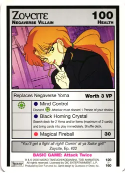 Sailor Moon CCG Premier Edition Zoycite Negaverse Villian Trading Card - Image 1