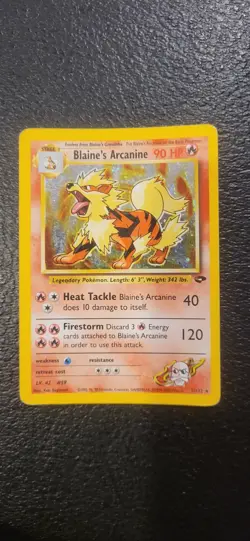 Pokemon TCG Gym Challenge Blaine's Arcanine Holo Rare Card 1/132 - Image 1