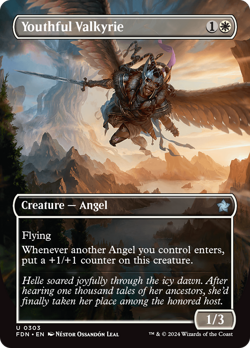 Youthful Valkyrie (Borderless) FOIL Foundations PLD Uncommon CARD ABUGames - Image 1