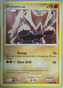Rhyhorn 122/147 2009 Supreme Victors Set Pokemon Card TCG NM - Image 1
