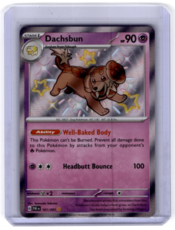 Pokemon TCG Shiny Dachsbun Holo Rare Card 161/091 Paldean Fates NM - Image 1