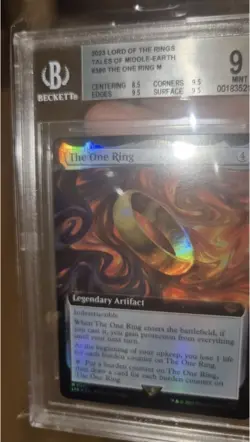 MTG The One Ring #380 Ext Art FOIL LTR BGS 9 Beckett 0018352103 Label no FOIL - Image 3